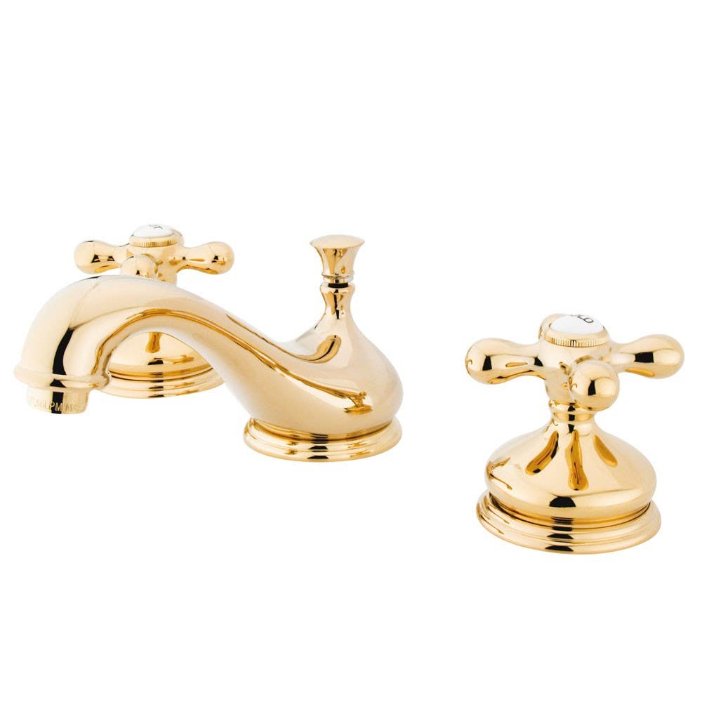 Kingston Brass KS116 Heritage Two Handle 8" to 16" Widespread Lavatory Faucet w/ Brass Pop-up