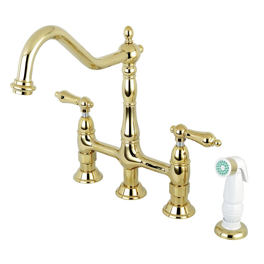 Kingston Brass KS127 Heritage 8" Center Kitchen Faucet w/ Side Sprayer