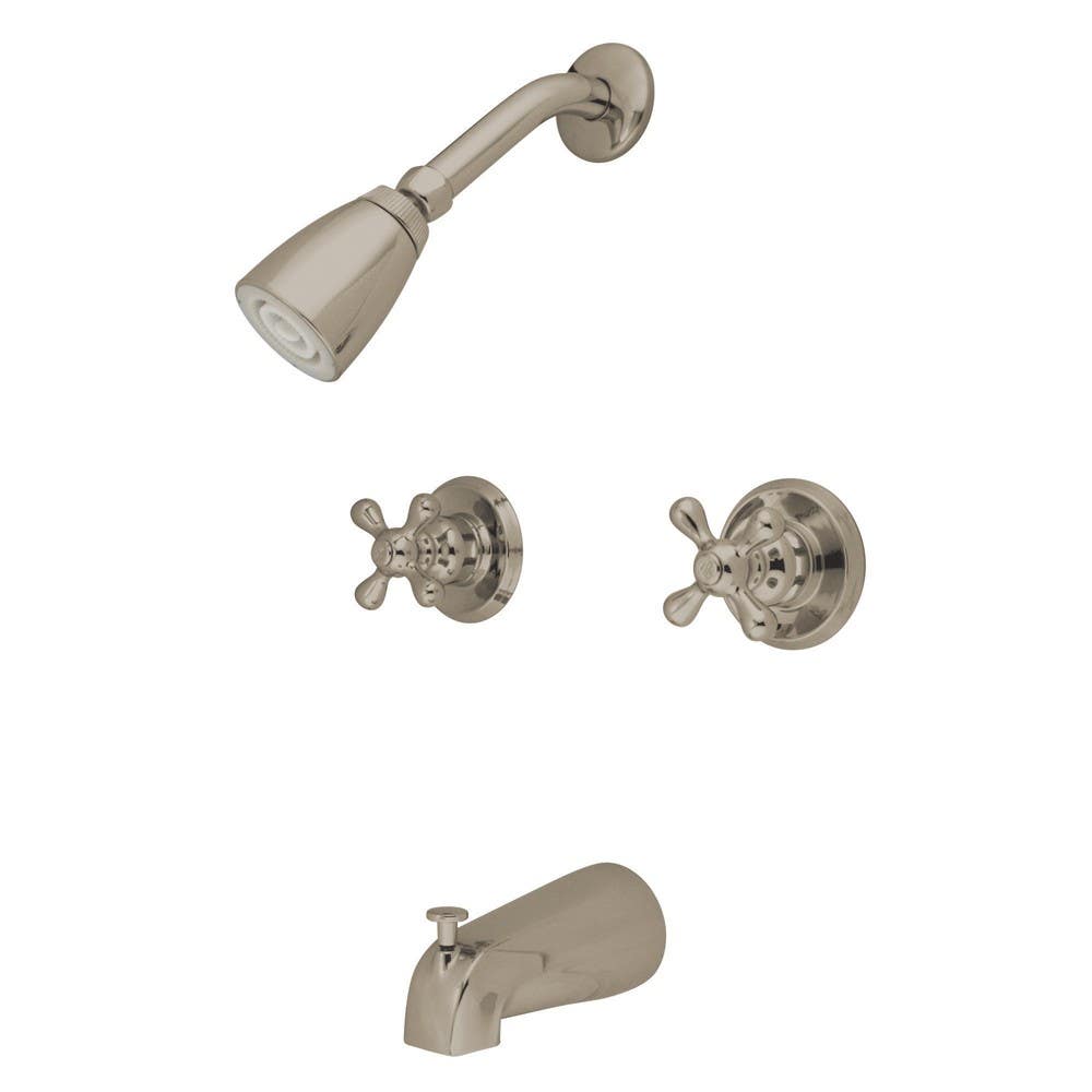 Kingston Brass KB24 Magellan Two Handle Tub & Shower Faucet w/ AX cross handles