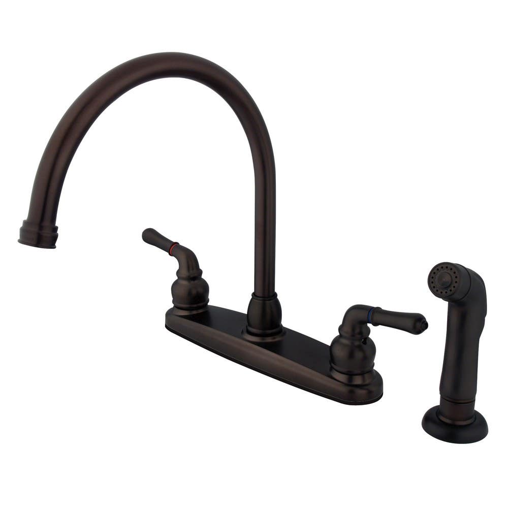 Kingston Brass KB79 Magellan Double Handle Kitchen Faucet w/ Non-Metallic Side Sprayer