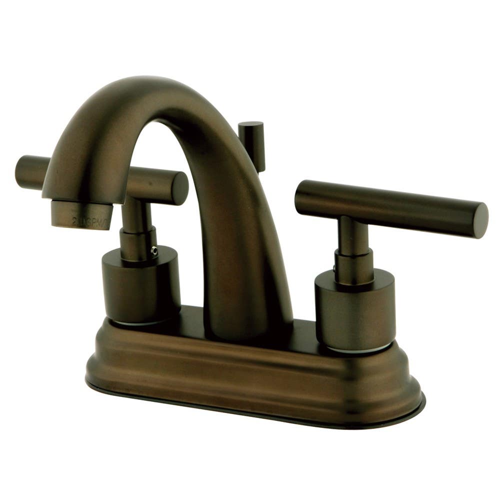 Kingston Brass KS861 Manhattan Two Handle 4" Centerset Lavatory Faucet w/ Brass Pop-up
