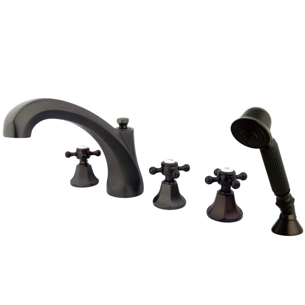 Kingston Brass KS432 Metropolitan Roman Tub Filler w/ Hand & Shower w/ BX handles