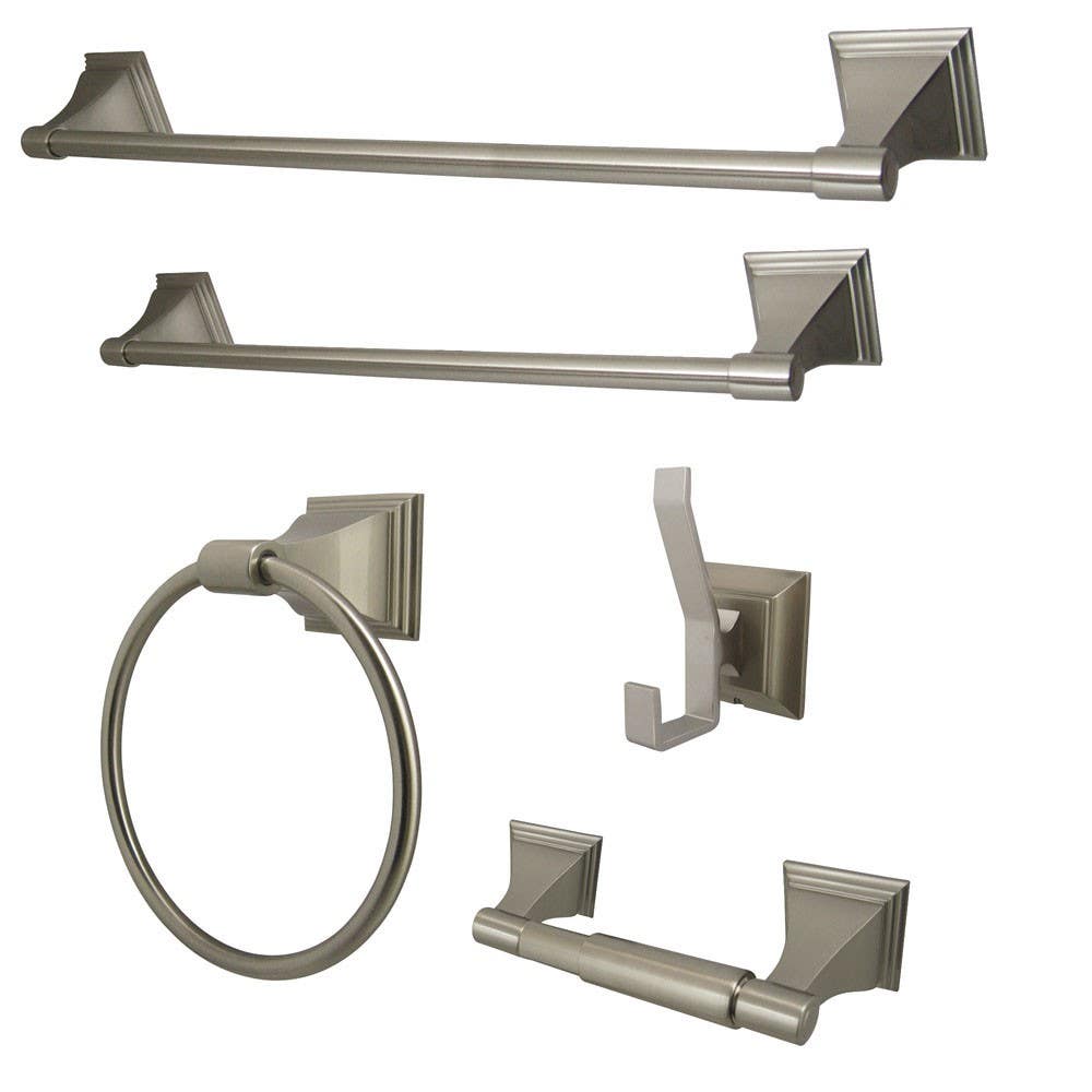 Kingston Brass BAHK61212478 Monarch Collection 5-piece Towel Bar Bath Hardware Set