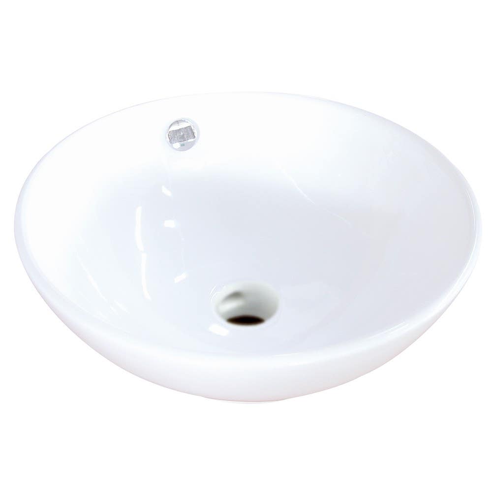 Kingston Brass EV4129 Perfection White China Vessel Bathroom Sink w/ Overflow Hole