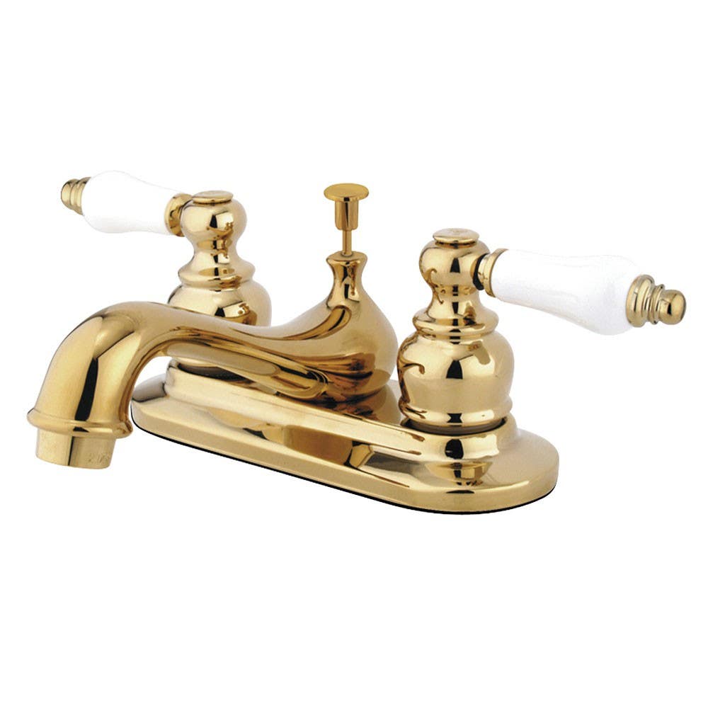 Kingston Brass GKB60 Water Saving Restoration Centerset Lavatory Faucet w/ Porcelain Lever Handles
