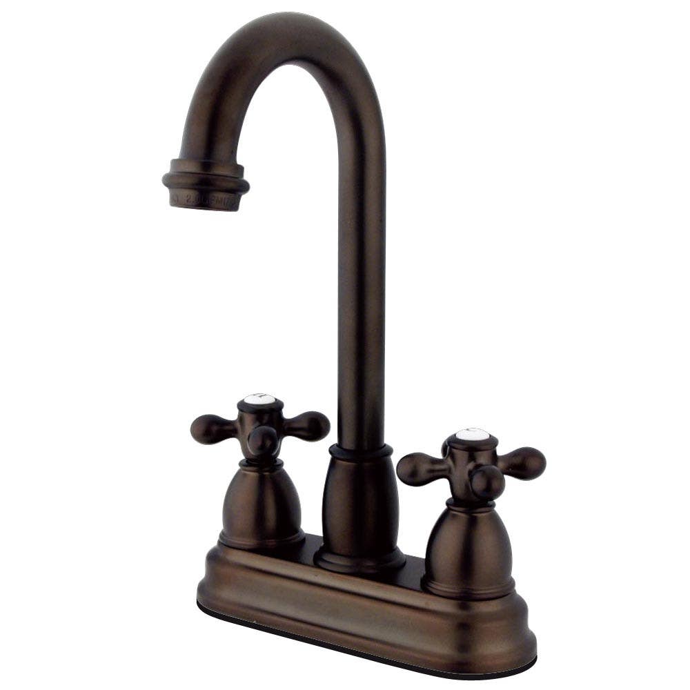 Kingston Brass KB349 Restoration Two Handle 4" Centerset Bar Faucet w/ AX cross handles