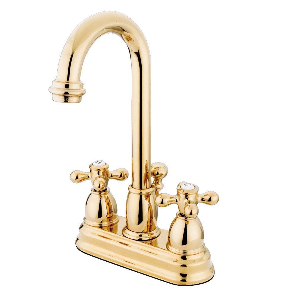 Kingston Brass KB361 Restoration Two Handle 4" Centerset Lavatory Faucet w/ Retail Pop-up w/ AX cross handles