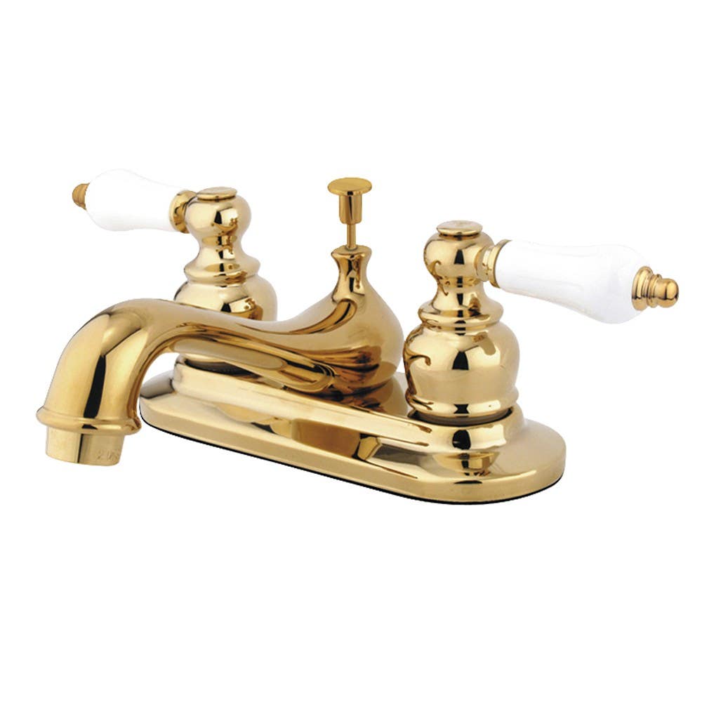 Kingston Brass KB60 Restoration Two Handle 4" Centerset Lavatory Faucet w/ Retail Pop-up & PL lever handles