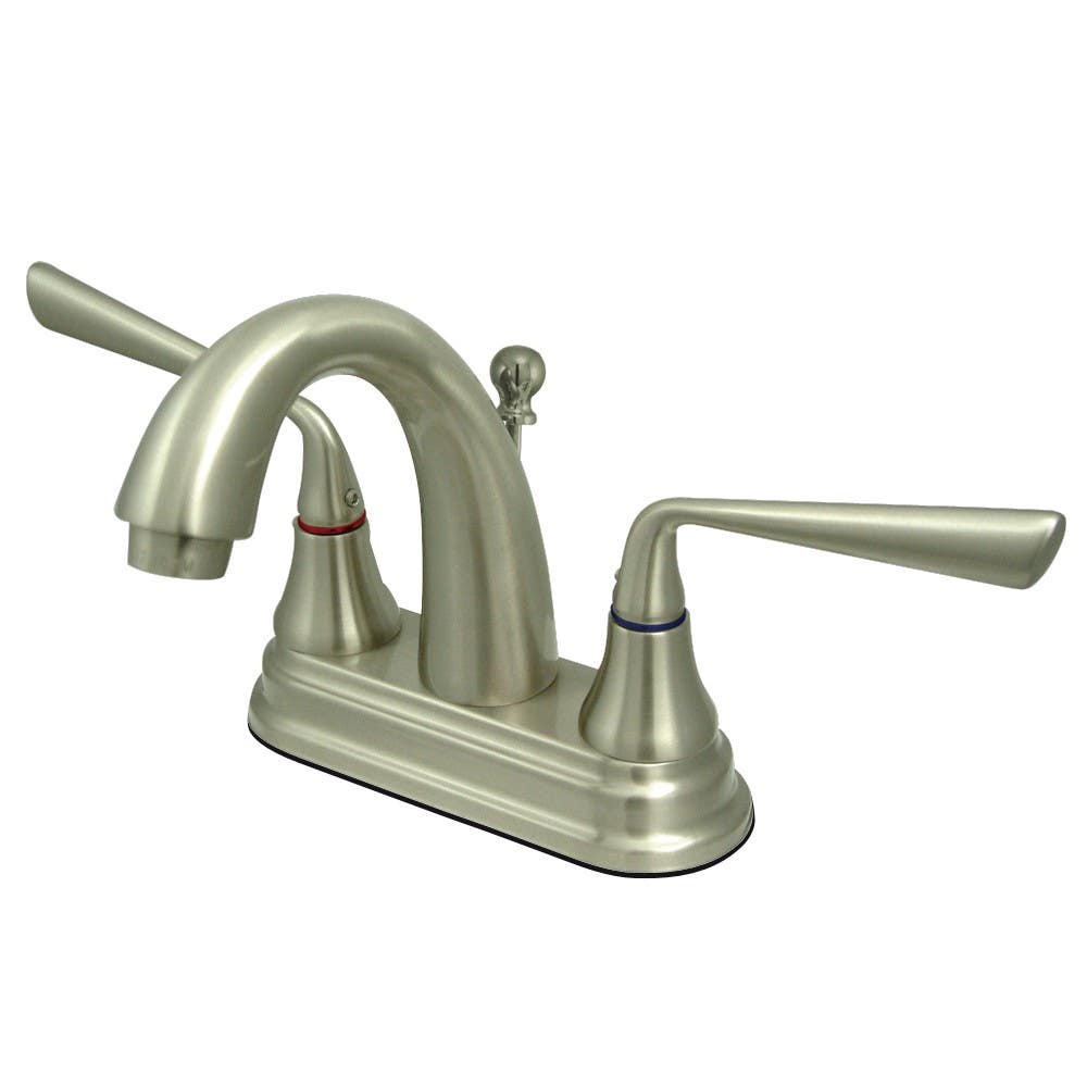 Kingston Brass KS761 Silver Sage Two Handle 4" Centerset Lavatory Faucet w/ Brass Pop-up