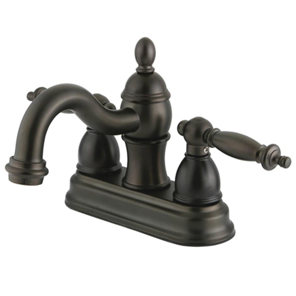 Kingston Brass KB3905TL Templeton Two Handle 4" Centerset Lavatory Faucet w/ Retail Pop-up, Oxidized Satin Bronze
