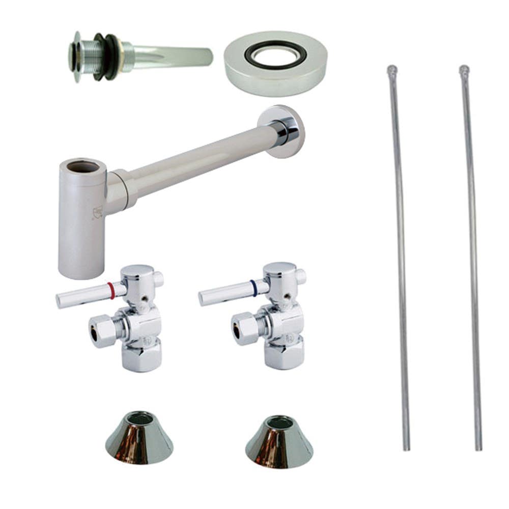 Kingston Brass CC4310 Trimscape Contemporary Plumbing Sink Trim Kit w/ Bottle Trap for Vessel Sink w/out Overflow Hole