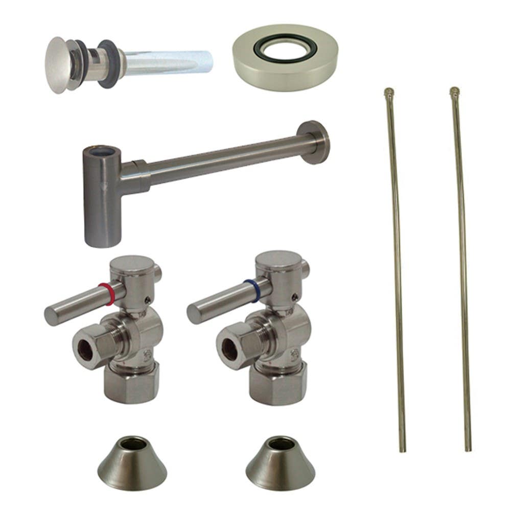 Kingston Brass CC5330 Trimscape Contemporary Plumbing Sink Trim Kit w/ Bottle Trap for Vessel Sink w/ Overflow Hole