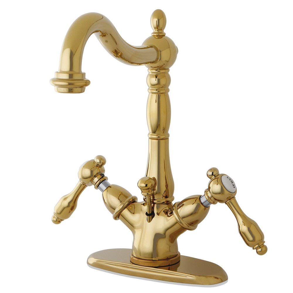 Kingston Brass KS143 Tudor 4" Center Lavatory Faucet w/ Brass Pop-Up
