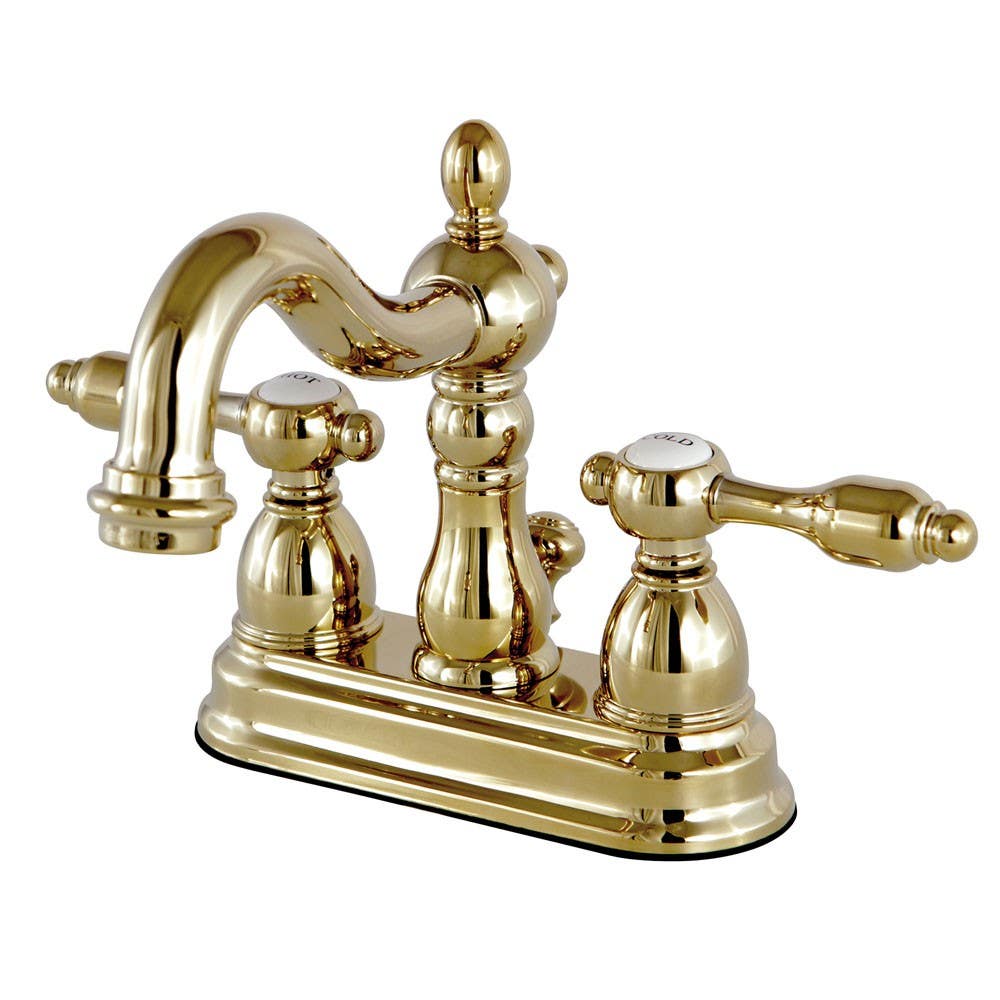 Kingston Brass KS160 Tudor 4" Center Lavatory Faucet w/ Brass Pop-Up
