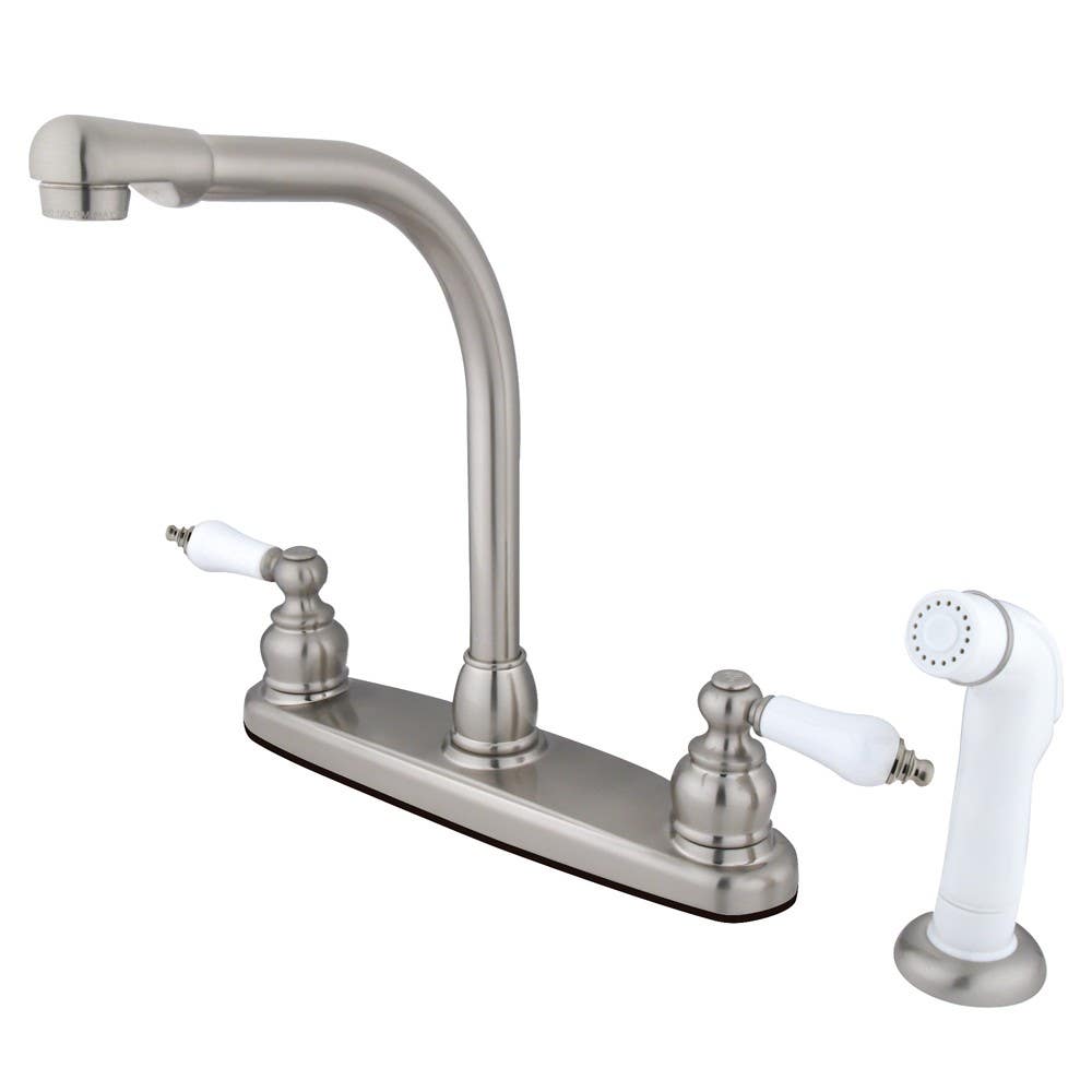 Kingston Brass KB71 Victorian High Arch Kitchen Faucet w/ Non-Metallic Sprayer