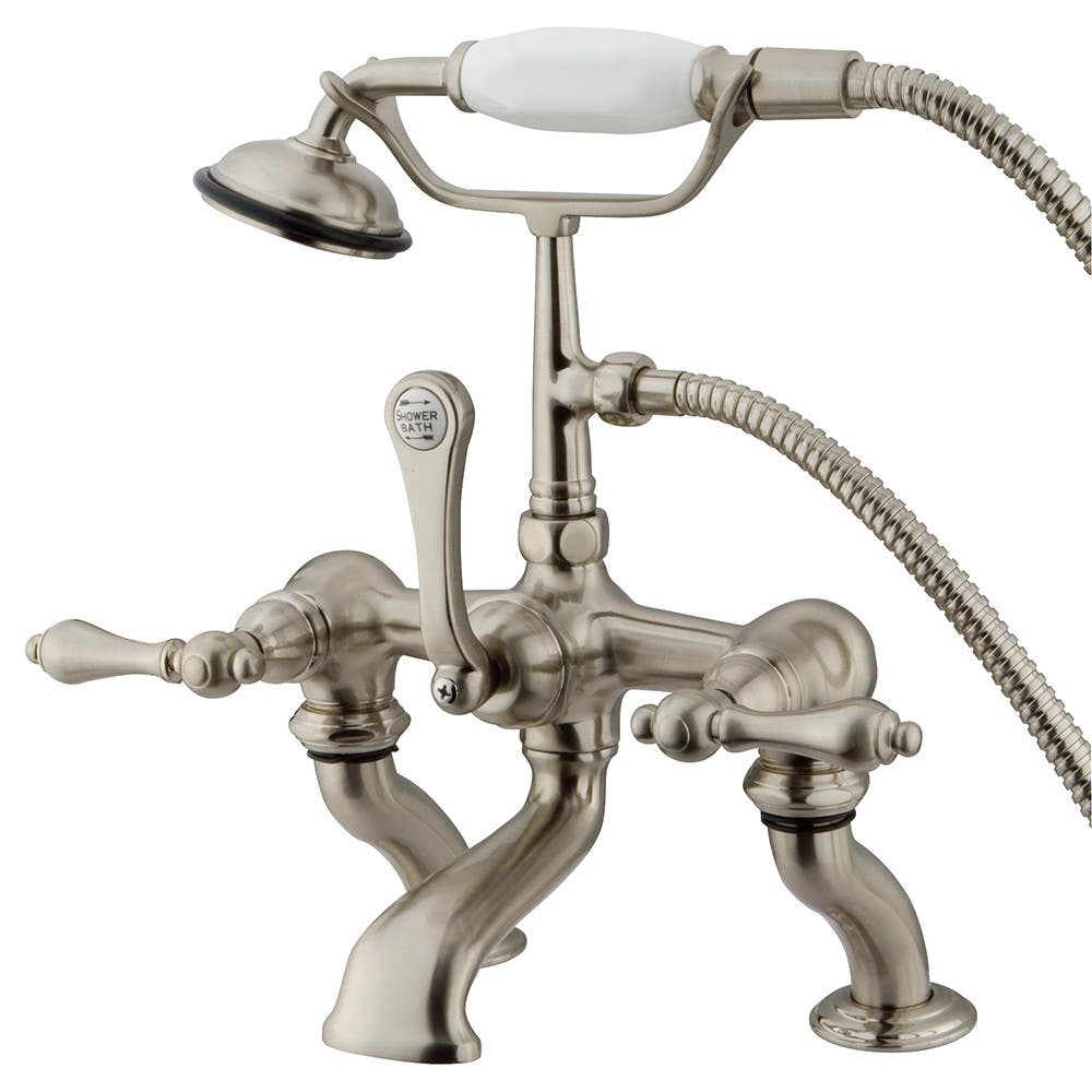 Kingston Brass CC4 Vintage Adjustable 3-3/8" - 10" Center Deck Mount Clawfoot Tub Filler w/ metal levers