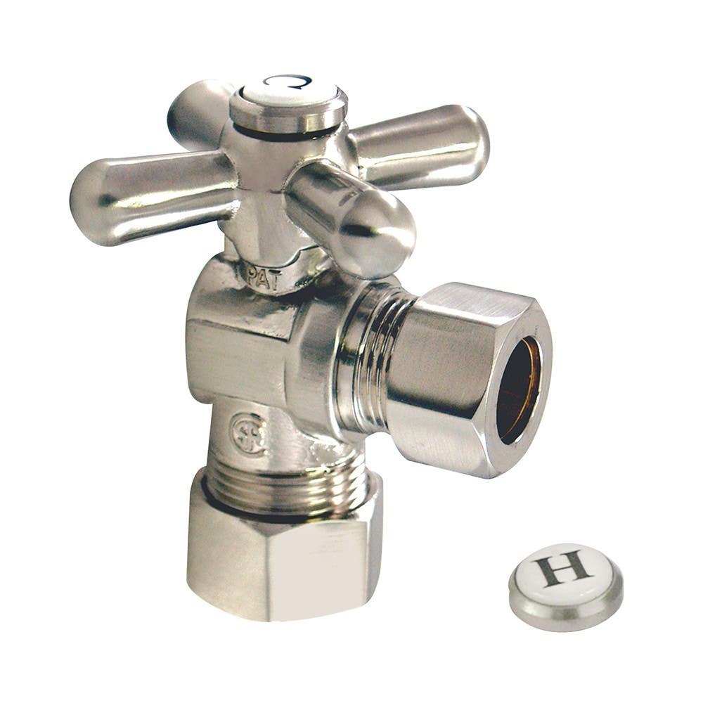 Kingston Brass CC5440 Vintage Angle Stop Valve w/ 5/8" OD Compression x 1/2" OD Compression w/ cross handle
