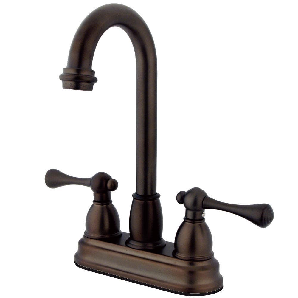 Kingston Brass KB349 Vintage Two Handle 4" Centerset Bar Faucet w/ lever handles
