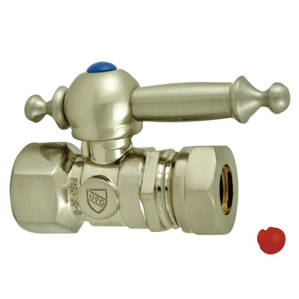 Kingston Brass CC4415 Vintage Straight Stop Valve w/ 1/2" IPS x 1/2" or 7/16" Slip Joint w/ TL lever handles