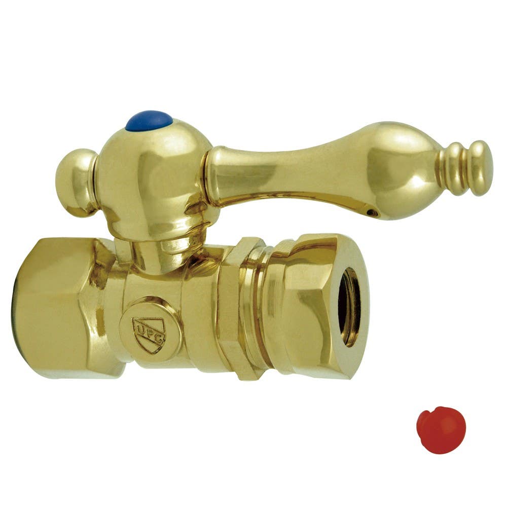 Kingston Brass CC4415 Vintage Straight Stop Valve w/ 1/2" IPS x 1/2" or 7/16" Slip Joint w/ lever handles
