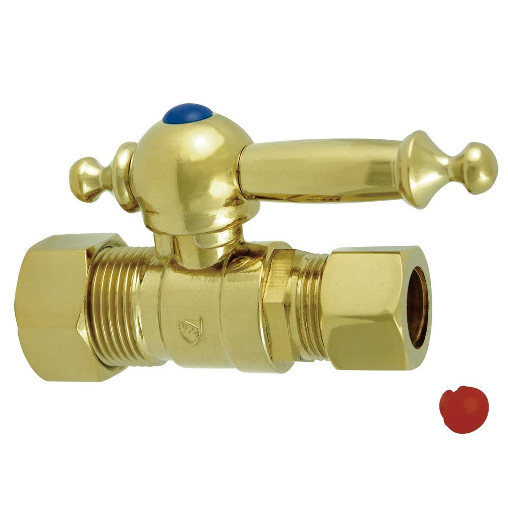 Kingston Brass CC4445 Vintage Straight Stop Valve With 5/8" OD Compression x 1/2" OD Compression w/ TL lever handles