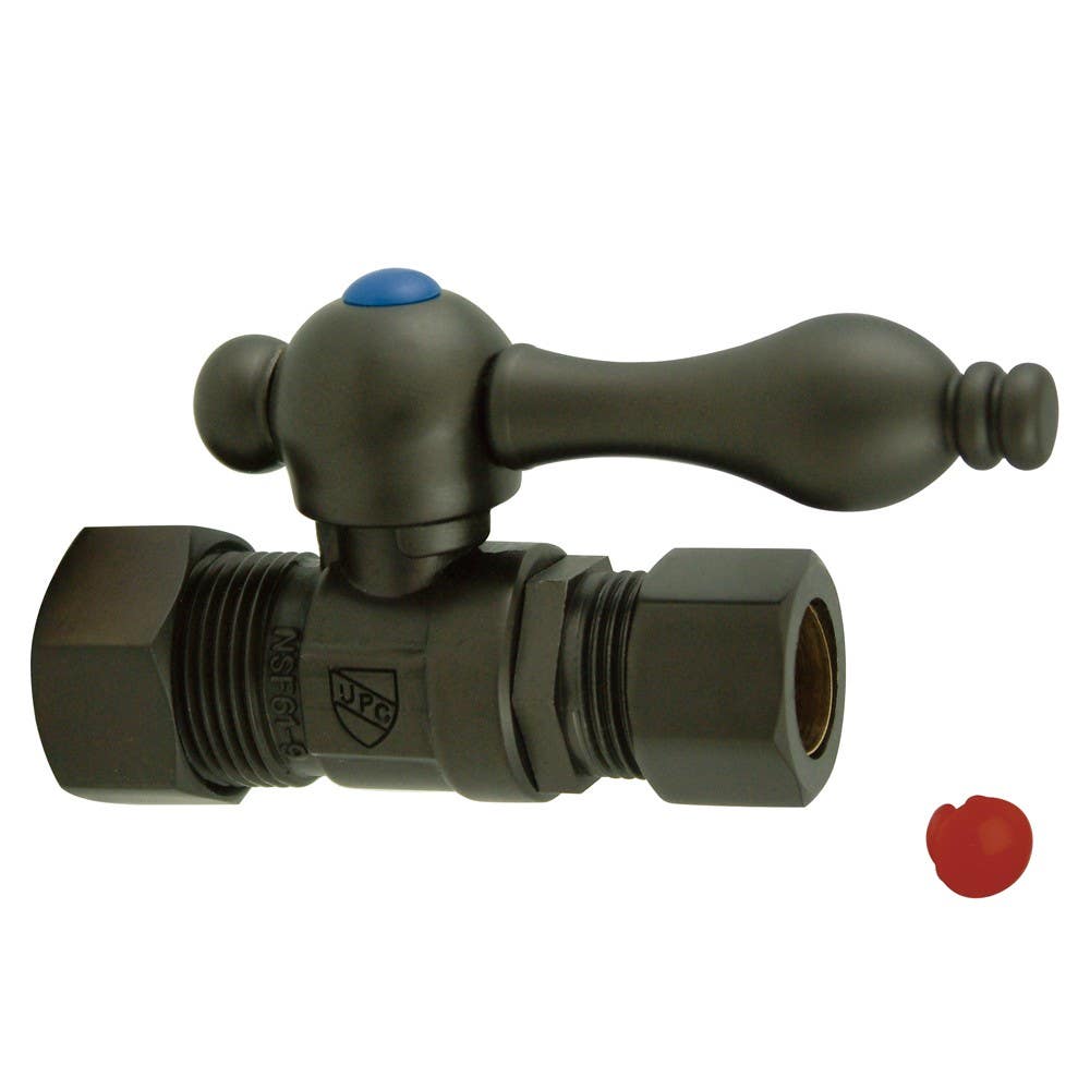 Kingston Brass CC4445 Vintage Straight Stop Valve With 5/8" OD Compression x 1/2" OD Compression w/ lever handles