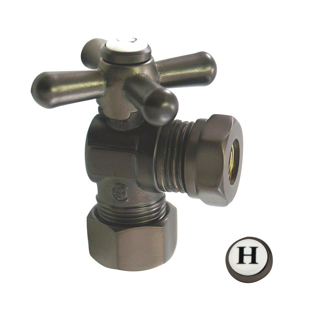 Kingston Brass CC5430 Vintage Classic Angle Stop Valve w/ 5/8" OD Compression x 1/2" or 7/16" Slip Joint w/ cross handles