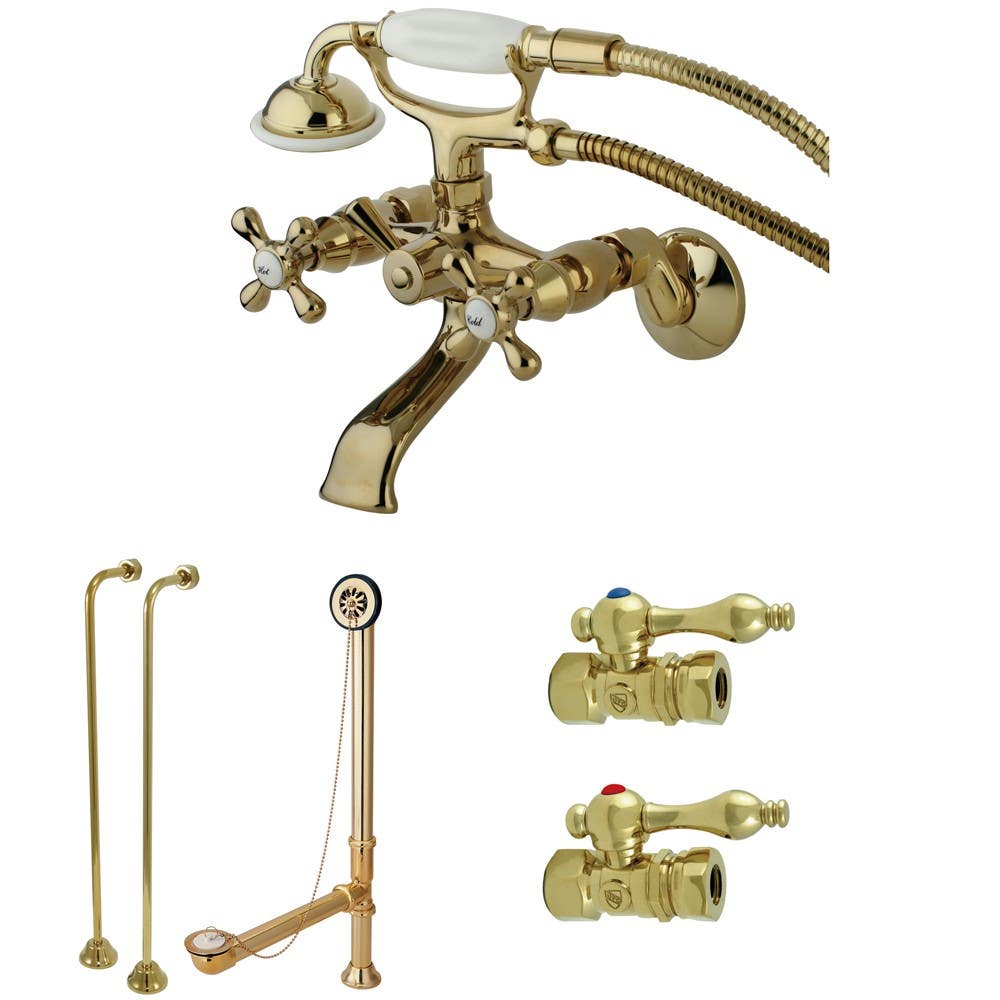 Kingston Brass CCK265 Vintage Wall Mount Clawfoot Tub Faucet Package