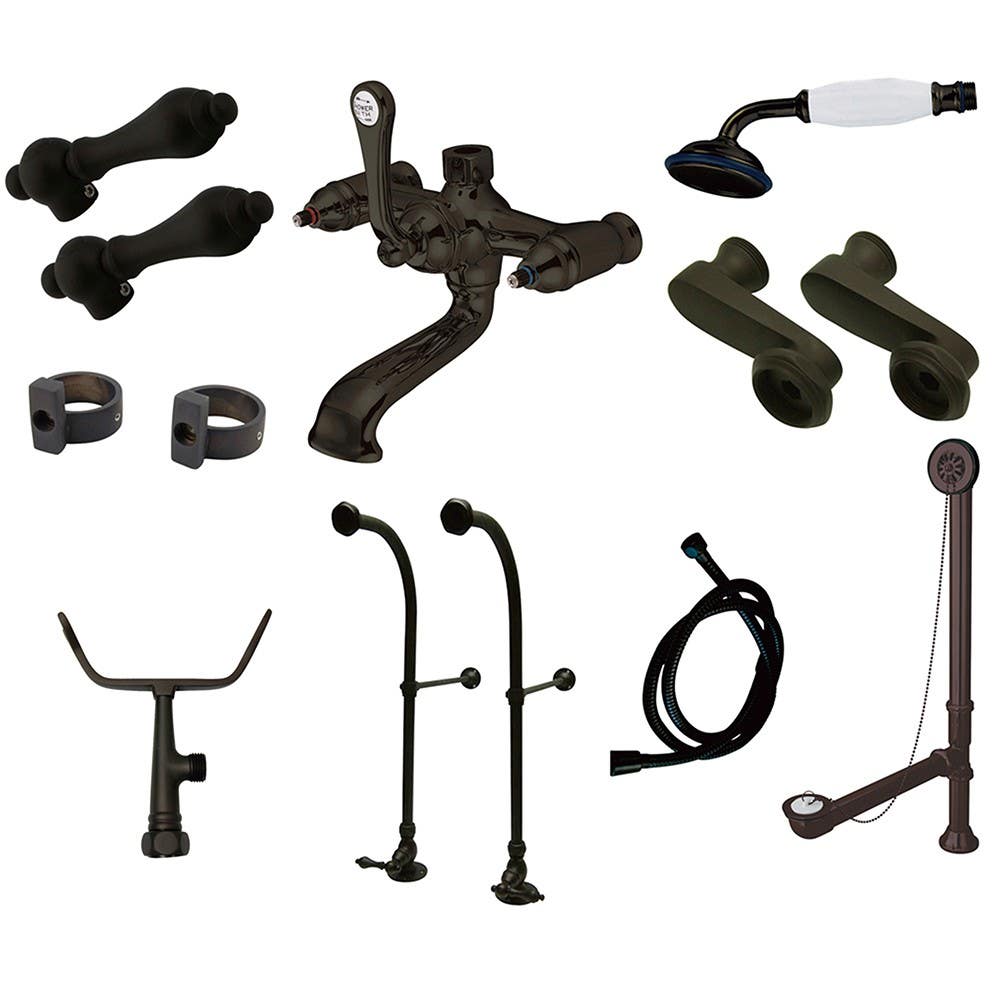 Kingston Brass CCK510 Vintage Freestanding Clawfoot Tub Faucet Package w/ Metal Lever Handles