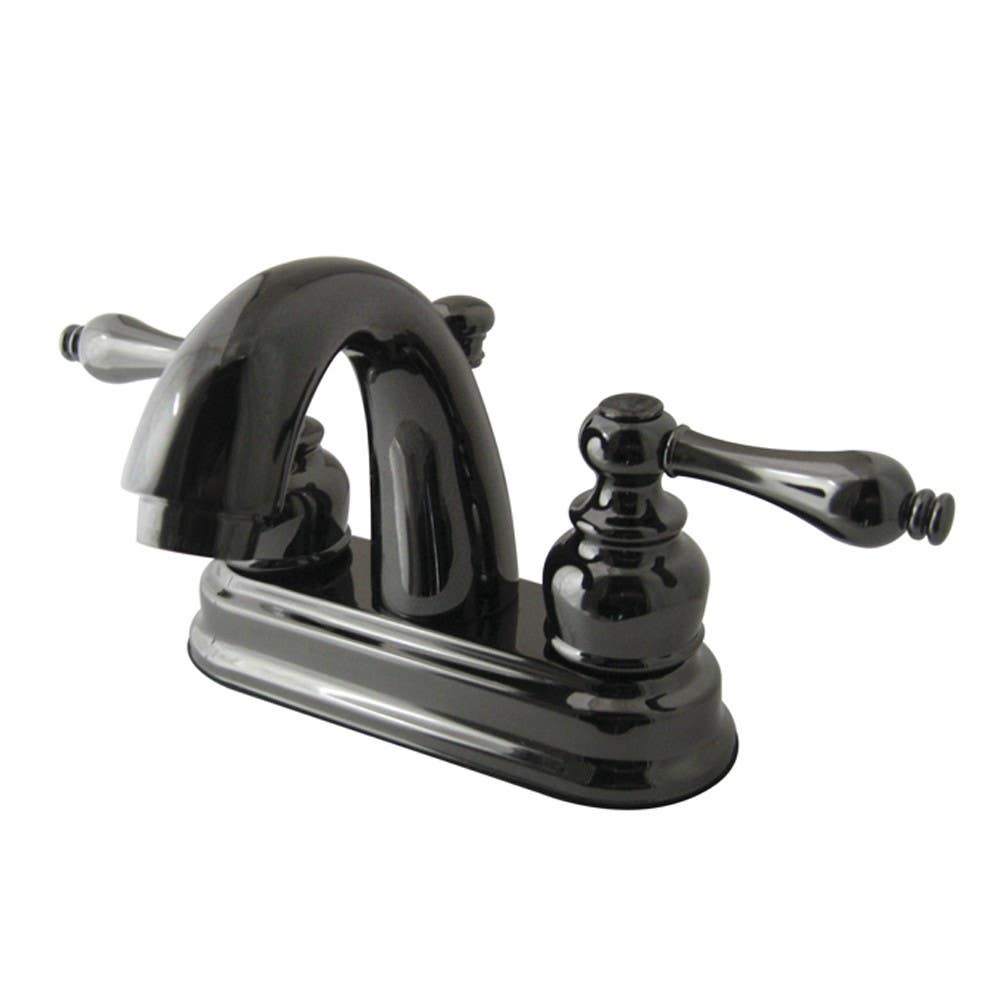 Kingston Brass NB5610AL Water Onyx 4" centerset lavatory faucet w/ ABS / Brass pop up drain, Black Nickel