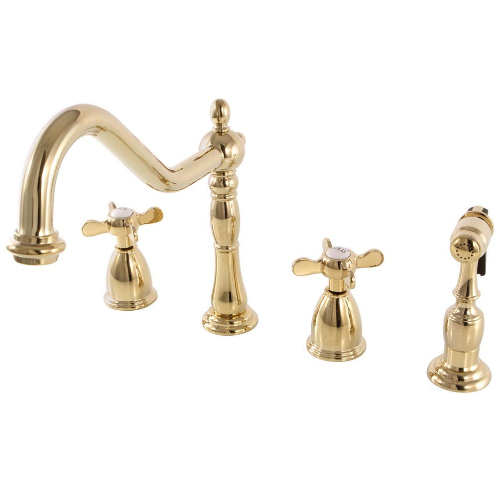 Kingston Brass KB179 8" to 16" Widespread Kitchen Faucet with Brass Sprayer