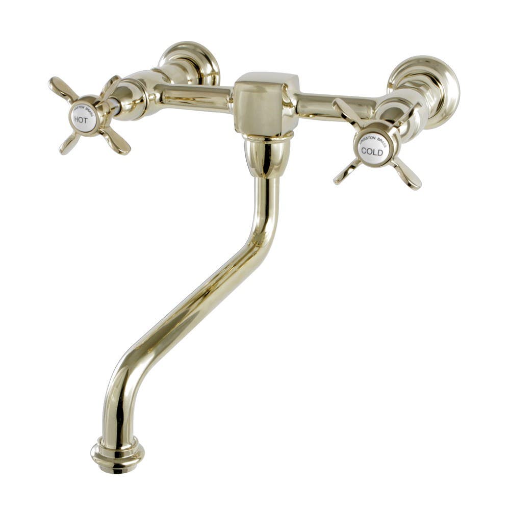 Kingston Brass KS121 Wall Mount 8" Center Vessel Sink Faucet w/ cross handles