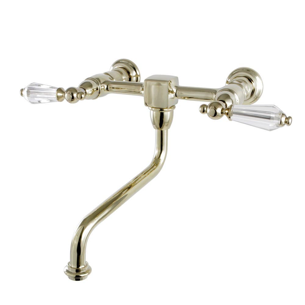 Kingston Brass KS121 Wall Mount 8" Center Vessel Sink Faucet w/ crystal lever handles
