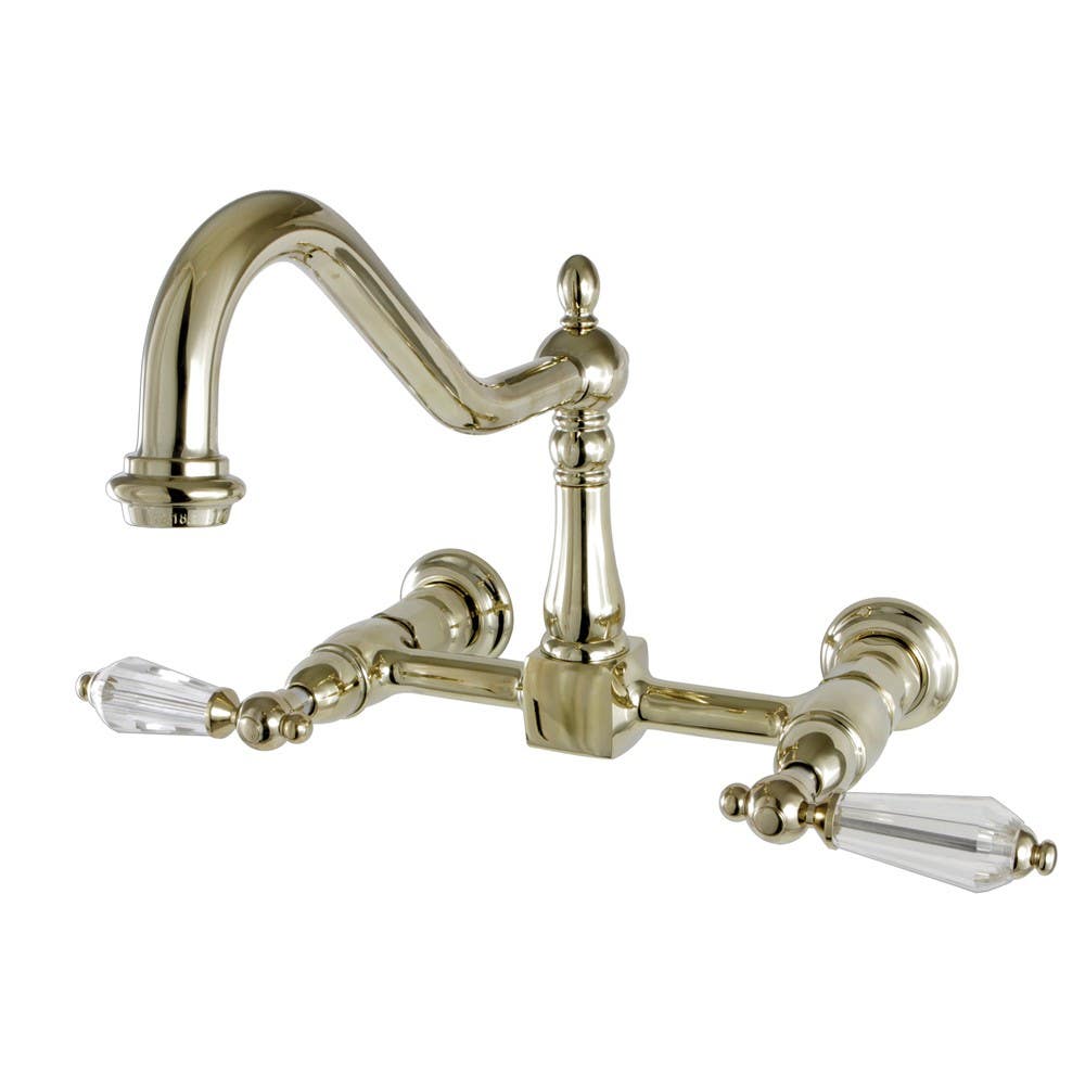 Kingston Brass KS124 Wall Mount 8" Centerset Kitchen Faucet w/ cystal lever handles
