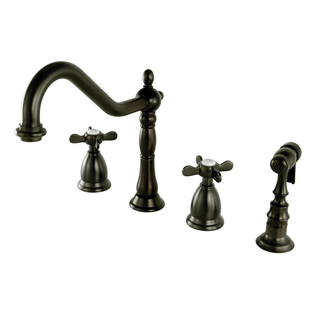 Kingston Brass KS179 Widespread Kitchen Faucet with Brass Sprayer