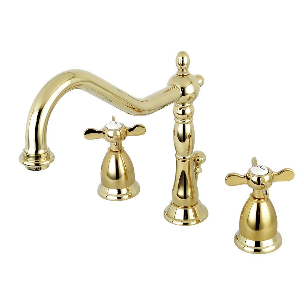 Kingston Brass KS199 Widespread Lavatory Faucet with Brass Pop-Up & cross handles