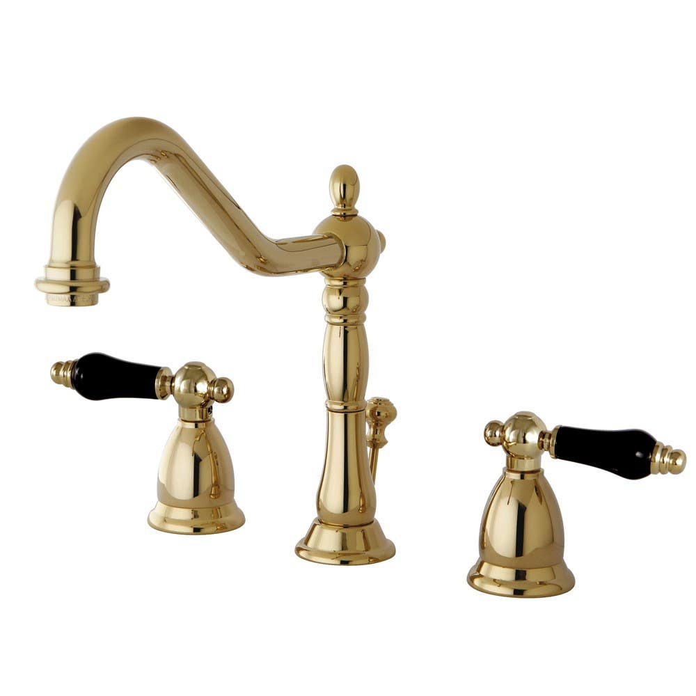 Kingston Brass KS199 Heritage Onyx Black Porcelain Widespread Lavatory Faucet