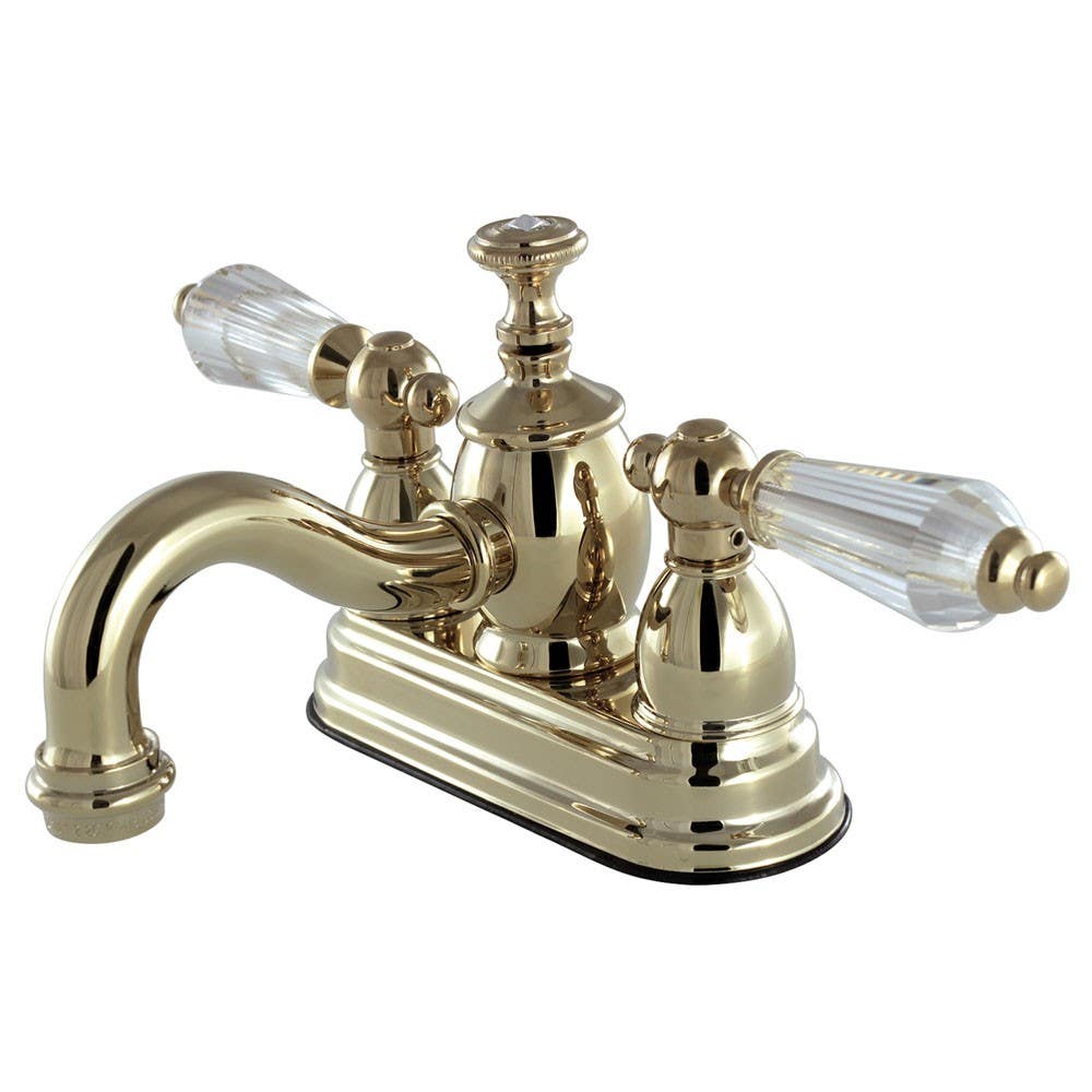 Kingston Brass KS710 4" Centerset Lavatory Faucet with Brass Pop-Up & crystal lever handles