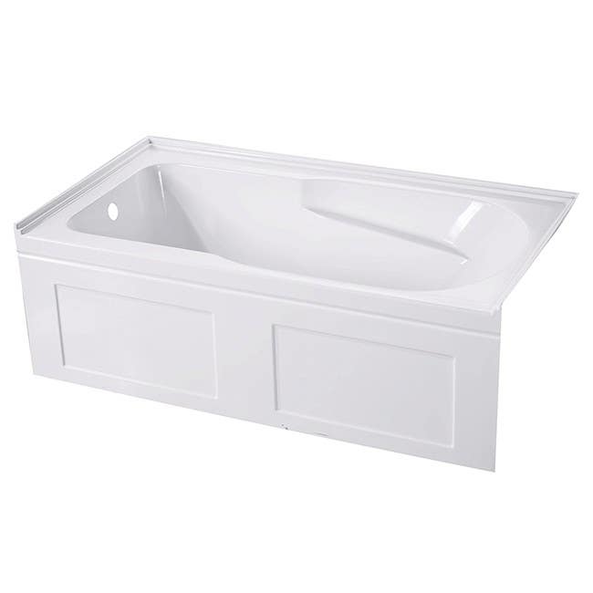 Kingston Brass VTAP603220CL Aqua Eden 60" Contemporary Alcove Acrylic Bathtub-Left Hand & Drain