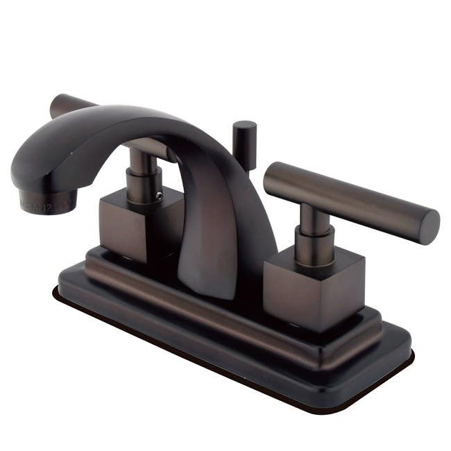 Kingston Brass KS464 Claremont Two Handle 4" Centerset Lavatory Faucet w/ Brass Pop-up