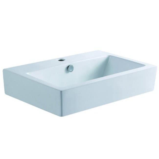 Kingston Brass EV4318W34 Clearwater White China Vessel Bathroom Sink w/ Overflow Hole, 4"