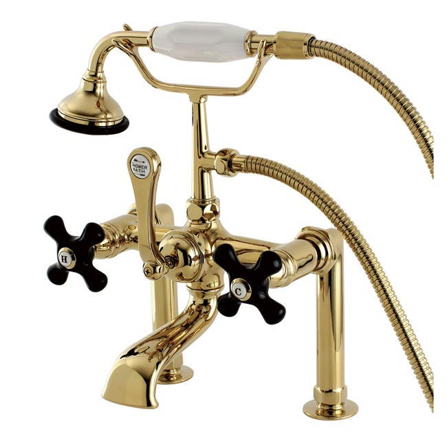 Kingston Brass AE10 Aqua Eden Duchess Deck Mount Clawfoot Tub Faucet w/ cross handles