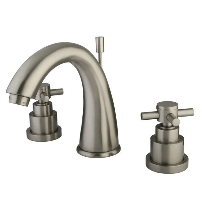Kingston Brass KS296 Elinvar Two Handle 8" to 16" Widespread Lavatory Faucet w/ Brass Pop-up
