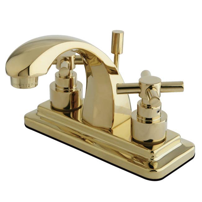 Kingston Brass KS464 Elinvar Two Handle 4" Centerset Lavatory Faucet w/ Brass Pop-up w/ cross handles