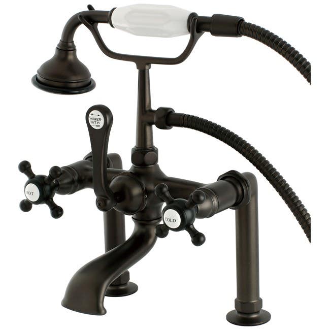 Kingston Brass AE10 Aqua Eden English Country Deck Mount Clawfoot Tub Faucet w/ cross handles