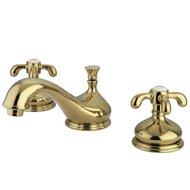 Kingston Brass KS116 French Country Two Handle 8" to 16" Widespread Lavatory Faucet w/ Brass Pop-up