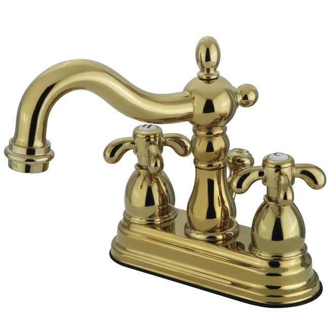 Kingston Brass KS160 French Country Two Handle 4" Centerset Lavatory Faucet w/ Brass Pop-up
