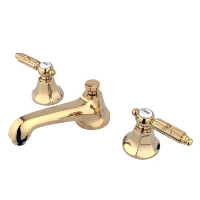 Kingston Brass KS446 Georgian Two Handle 8" to 16" Widespread Lavatory Faucet w/ Brass Pop-up