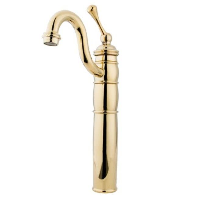 Kingston Brass KB142 Heritage Single Handle Vessel Sink Faucet w/ Optional Cover Plate & BL lever handle