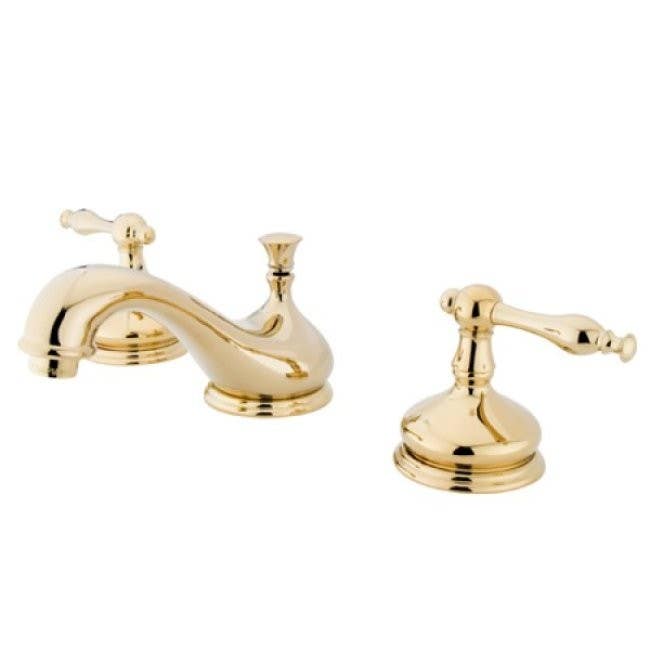 Kingston Brass KS116 Heritage Two Handle 8" to 16" Widespread Lavatory Faucet w/ Brass Pop-up & lever handles